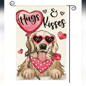 Hugs & Kisses Dog Garden Flag